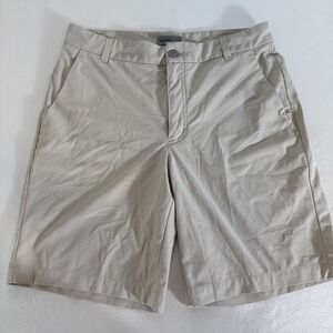 Mens 32 VRST Chino Stretch  Golf / Casual Shorts Khaki Great Condition 8" Inseam